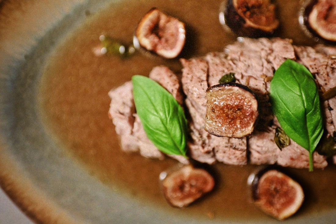 Seared Pork Tenderloin with Fig and Miso Stock Sauce – Juicy & Flavorful