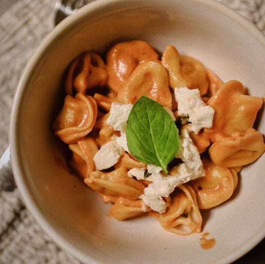 Tortellini in Red Pepper Pink Sauce