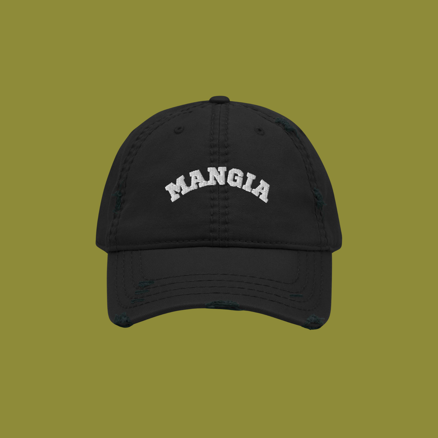 "Mangia" Distressed Dad Hat