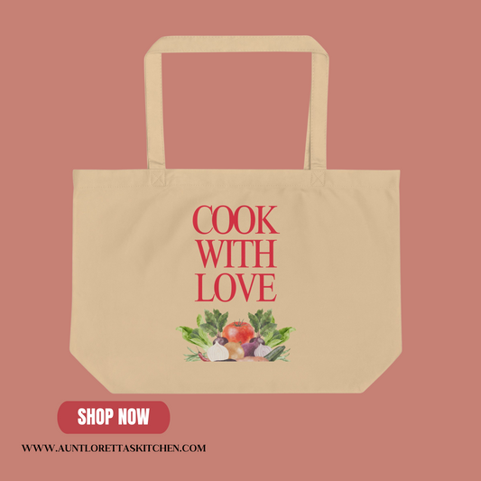 Cook with Love Oversized Grocery Tote – Practical & Charming